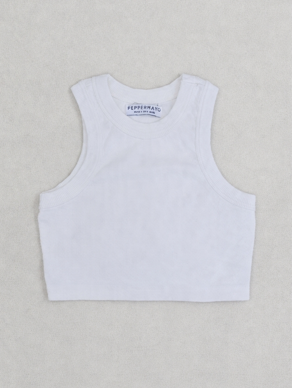 PEPPERMAYO White Ribbed Crop Top